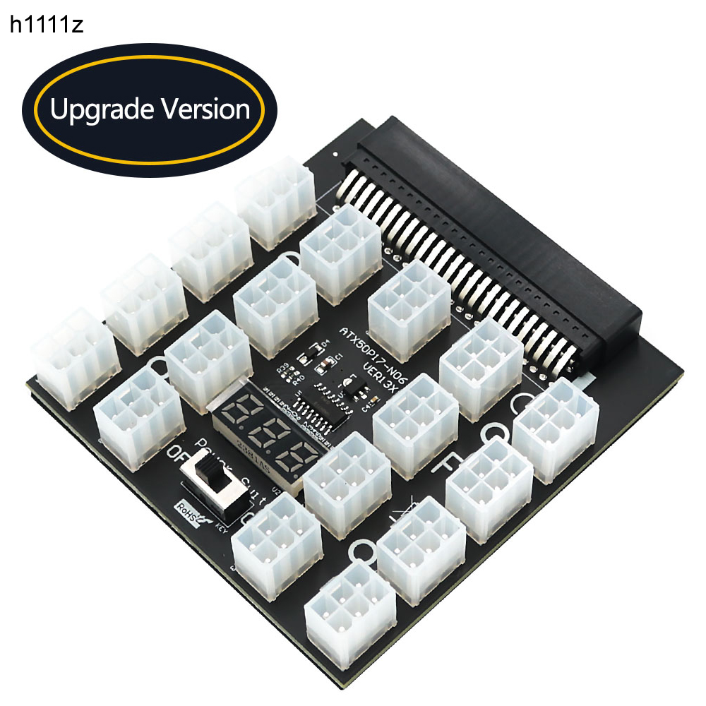 PCI-E 12V 50Pin to ATX 17 x 6P - 2400W Server Psu Breakout Board ulasan dan harga