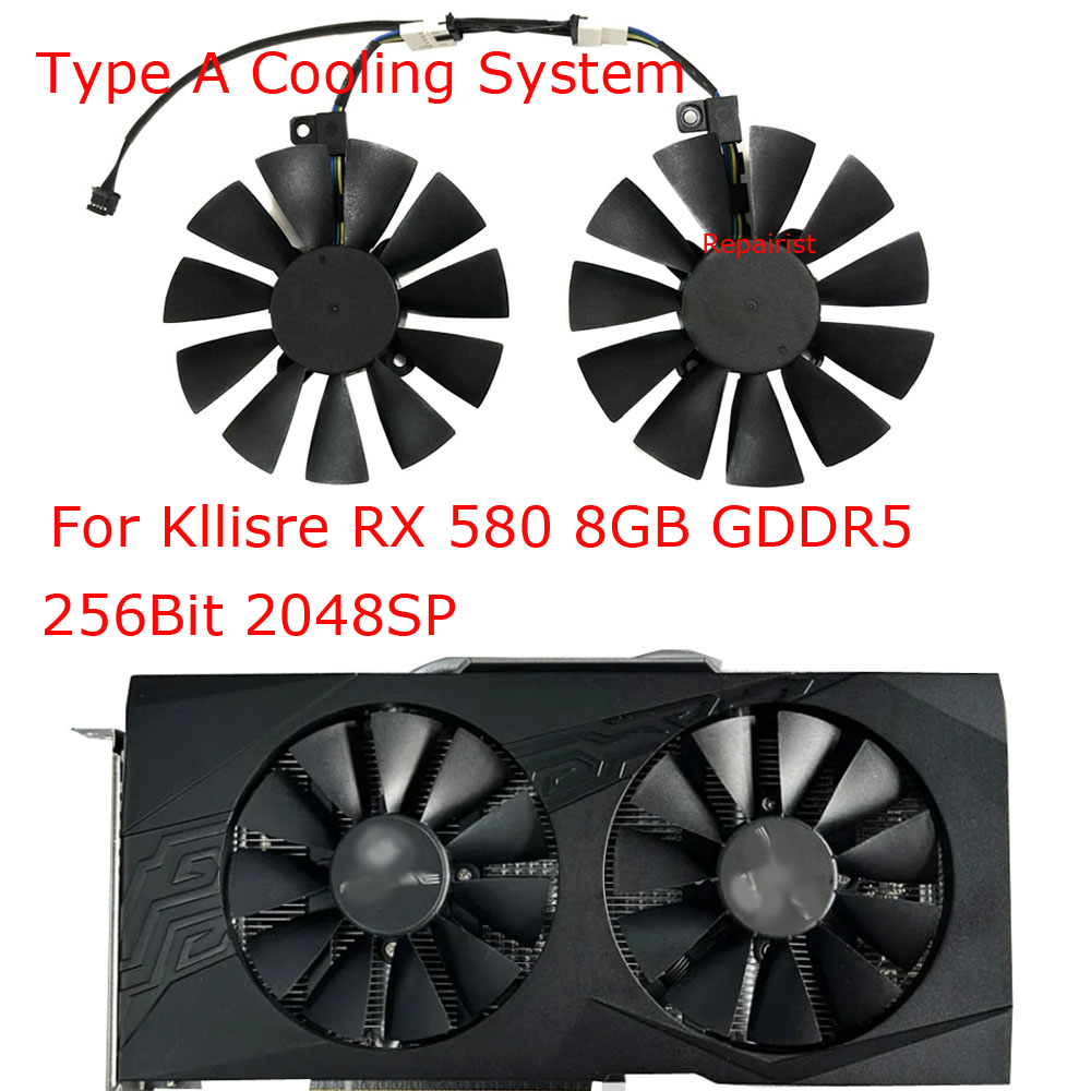 2pcs/Set,Video Cards Fan,T1292 - Rx 580 8Gb 2048Sp Gpu ulasan dan harga
