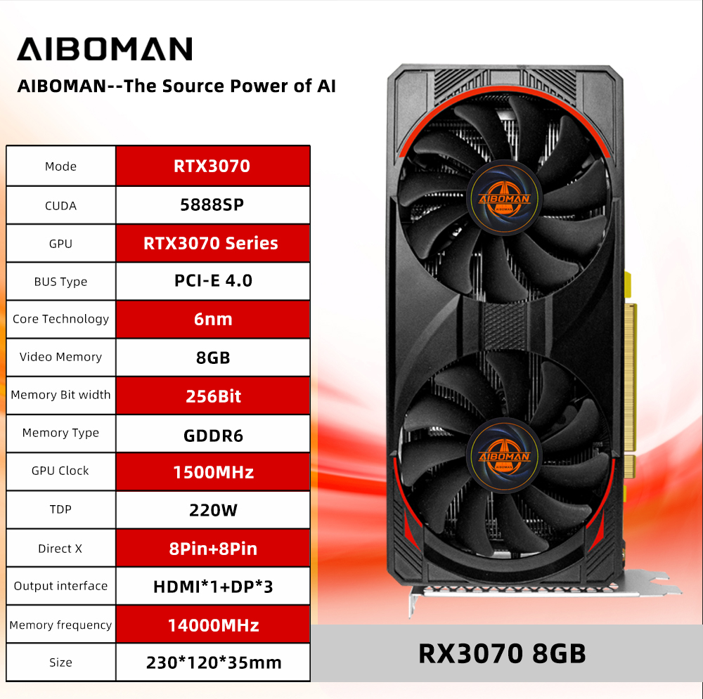 AIBOMAN Computer Graphics Card - Rtx 3070 8Gb Graphics Card ulasan dan harga