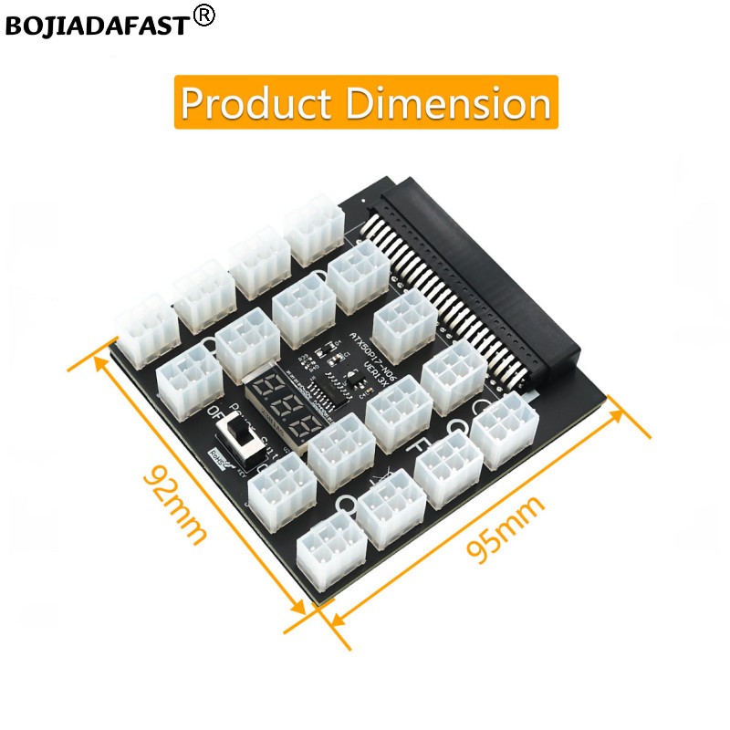 17 Ports PCI-E 6Pin Connector  - 2400W Server Psu Breakout Board ulasan dan harga